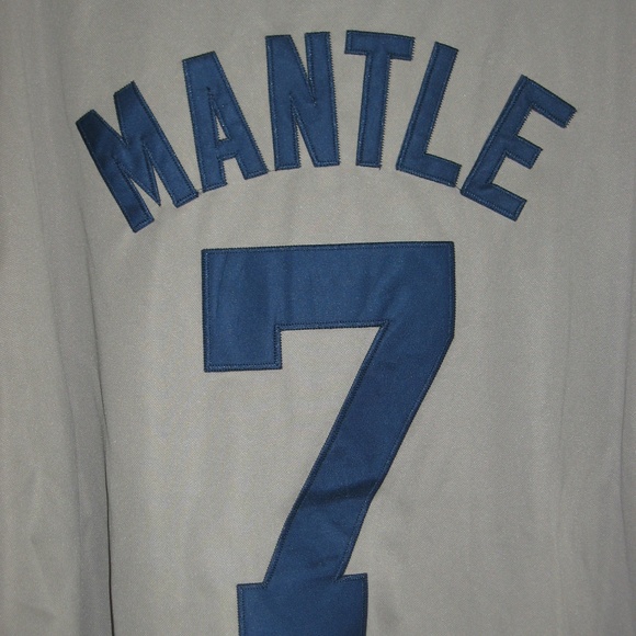 NEW MITCHELL & NESS NEW YORK YANKEES #7 MICKEY MANTLE GRAY XL JERSEY A BEAUTY - Picture 6 of 6